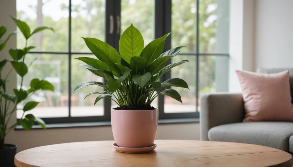 plante verte rose