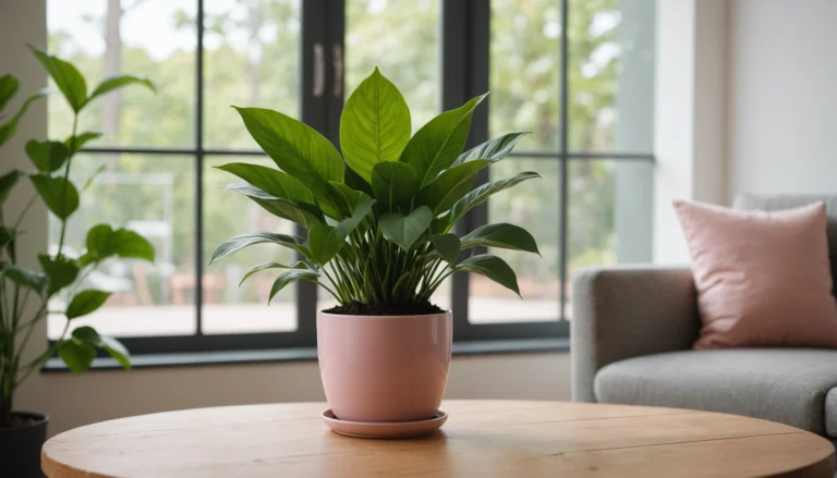 plante verte rose